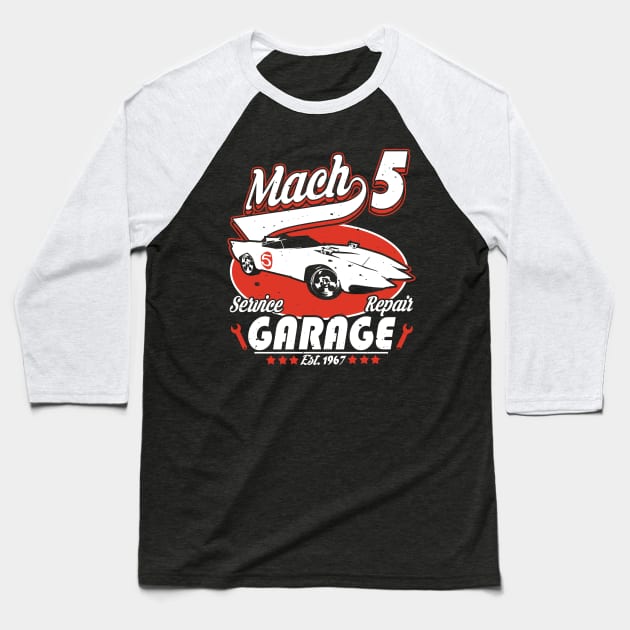 Mach 5 Garage Baseball T-Shirt by absolemstudio